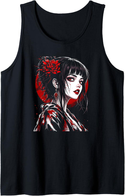 Horror Anime Manga Tee I Gothic Outfit I Japanese Chibi Girl Tank Top