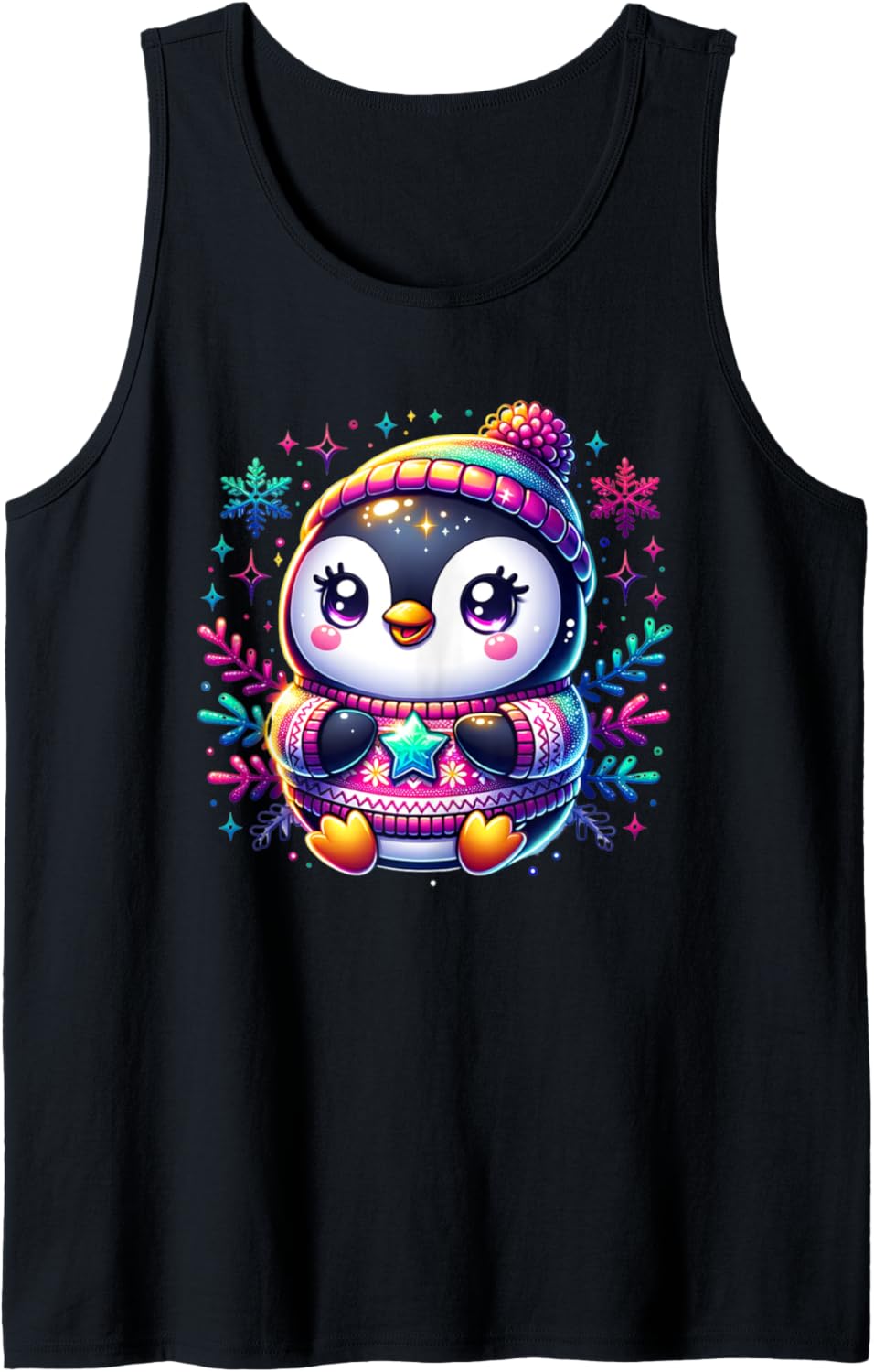 Cute Penguin Winter Christmas Cartoon Chibi Kawaii Product Tank Top