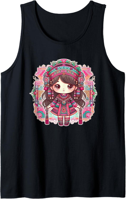 Hmong Chibi Girl Tank Top