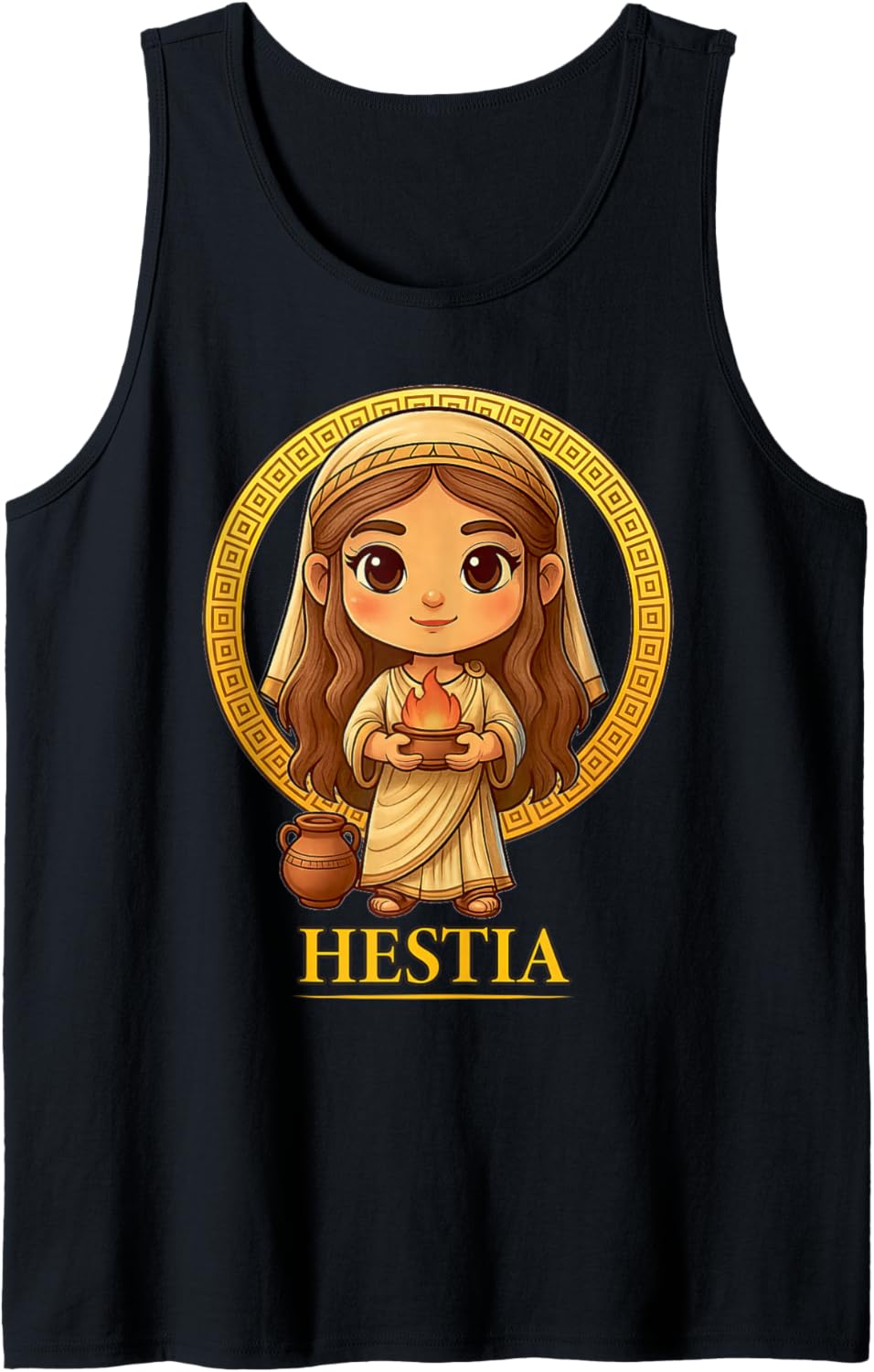 Cute Greek Mythology Ancient Greece Goddess Hestia Chibi Tank Top