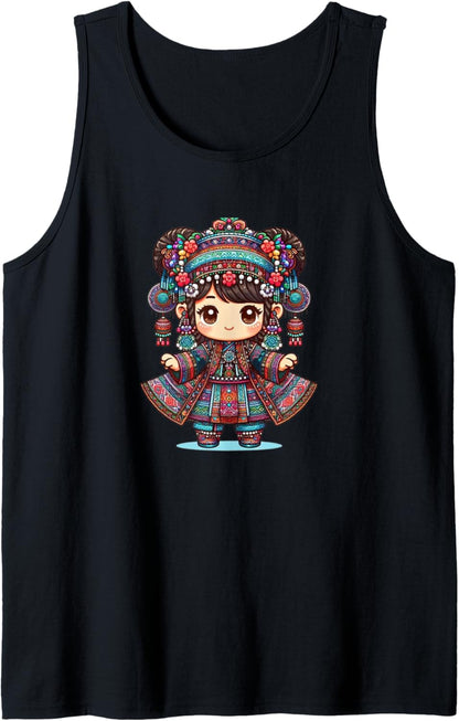 Hmong Chibi Girl Tank Top