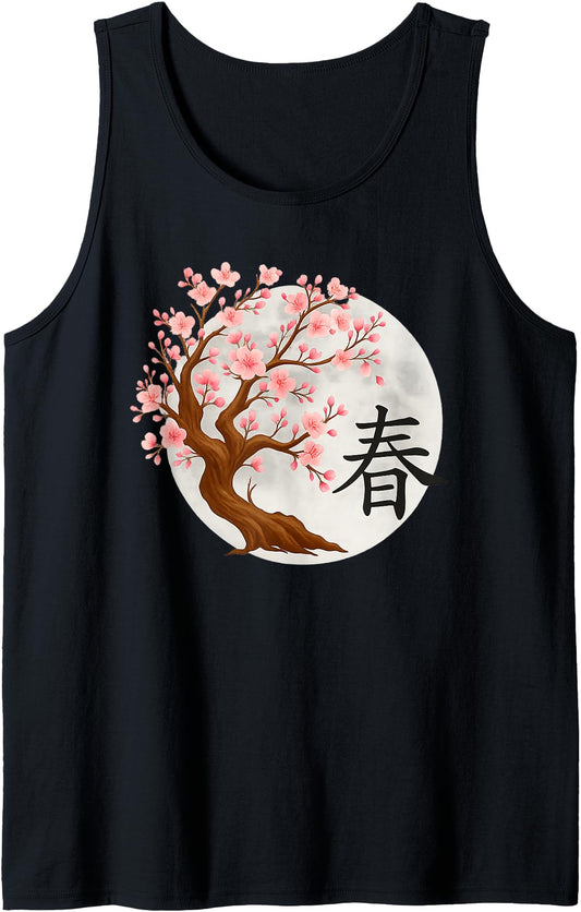 Aesthetic Sakura Japanese Cherry Blossoms Culture Art Tank Top