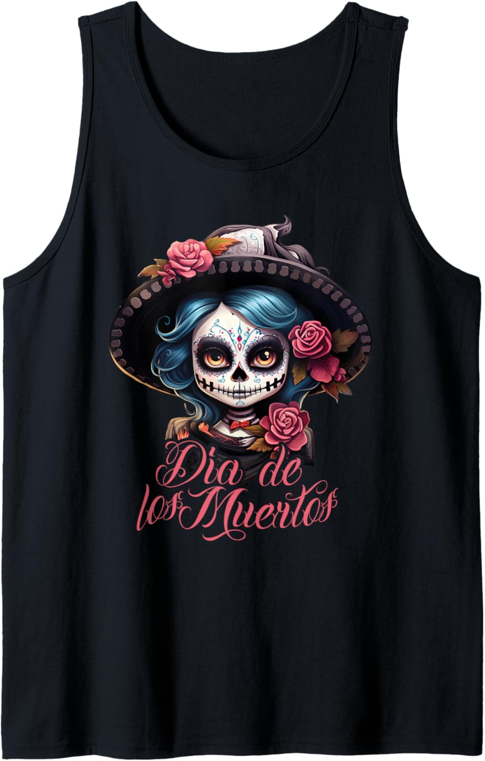 Dia De Los Muertos Mexico Day of the dead Chibi La Catrina Tank Top