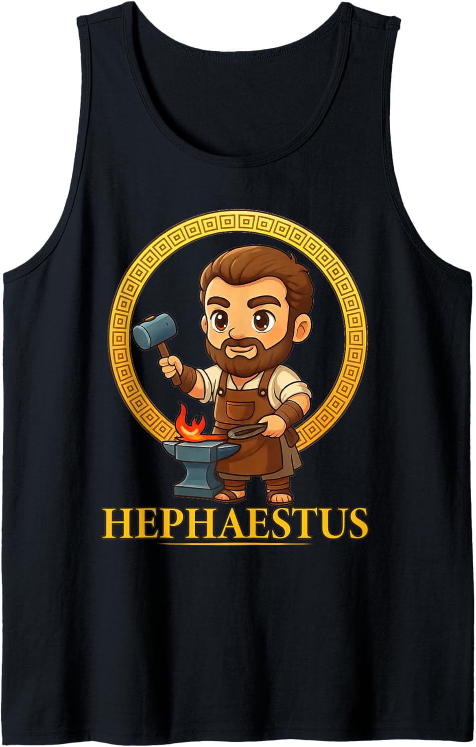 Cute Greek Mythology God Hephaestus Ancient Greece Chibi Tank Top