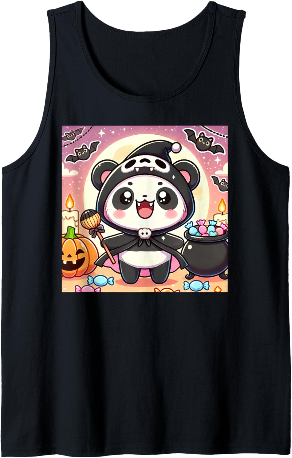 Adorable Vampire Panda Chibi Kawaii Tank Top