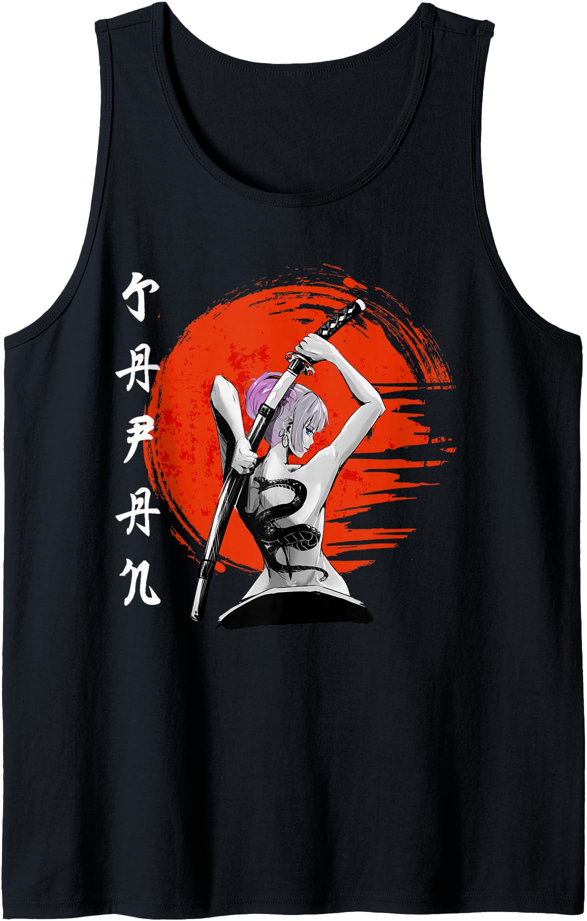 Japan Samurai Waifu Girl Kawaii Anime Warrior Japanese Tank Top