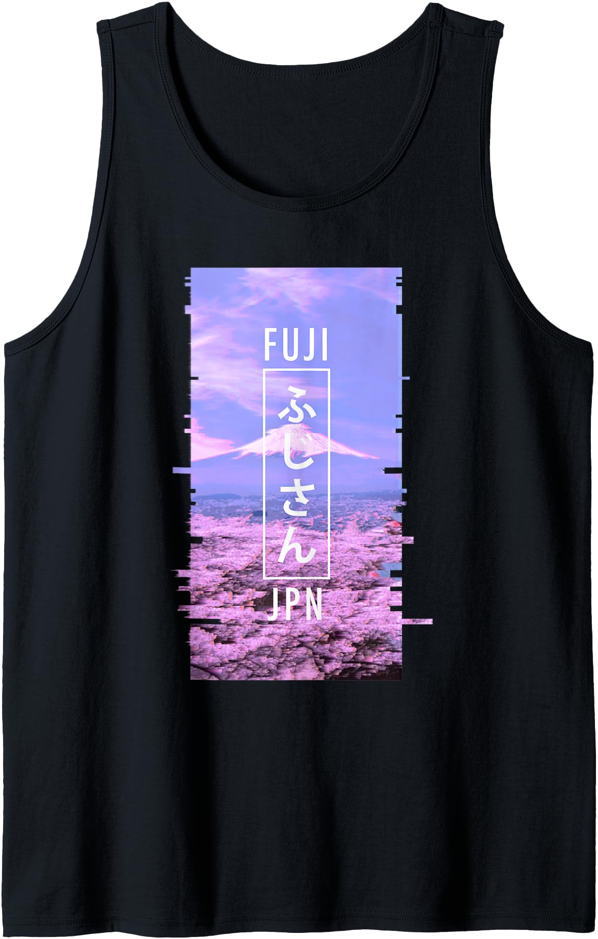 Mt Fuji Japan Glitch Art - Japanese Otaku Vaporwave Tank Top