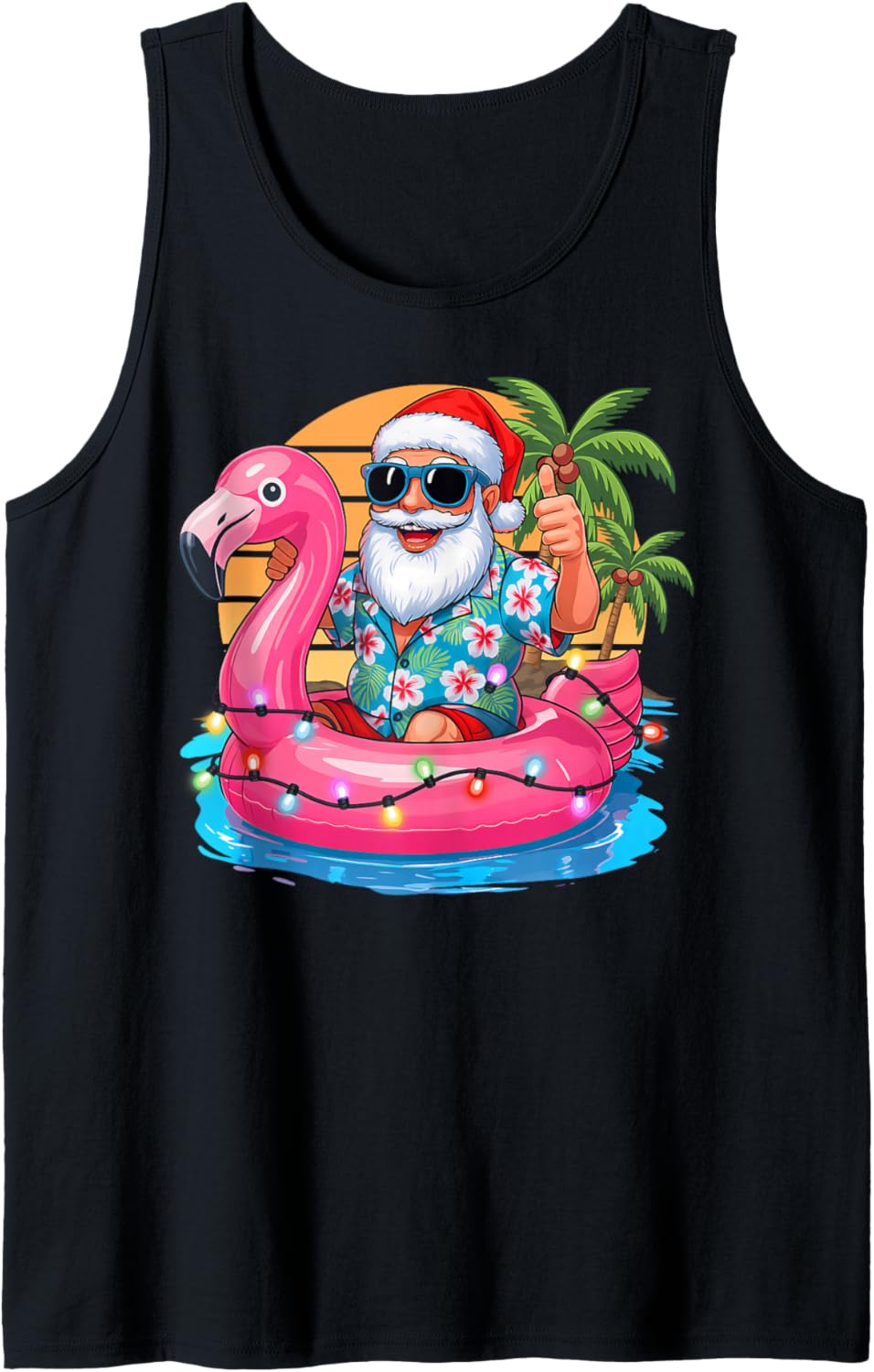Christmas In July Shirt Kids Boys Santa Flamingo Summer Xmas Tank Top