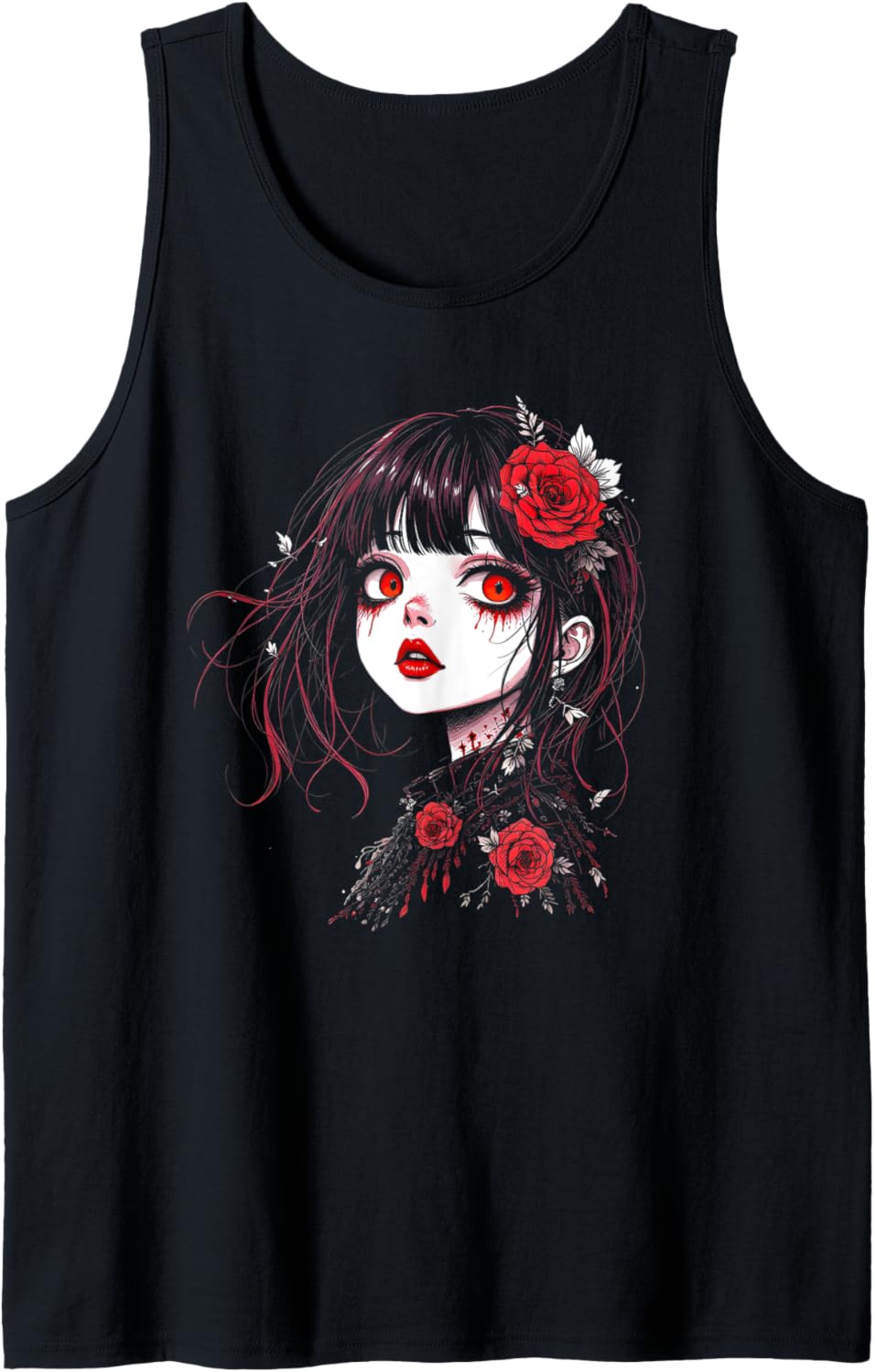 Horror Anime Manga Tee I Gothic Outfit I Japanese Chibi Girl Tank Top