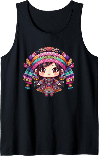 Hmong Chibi Girl Tank Top
