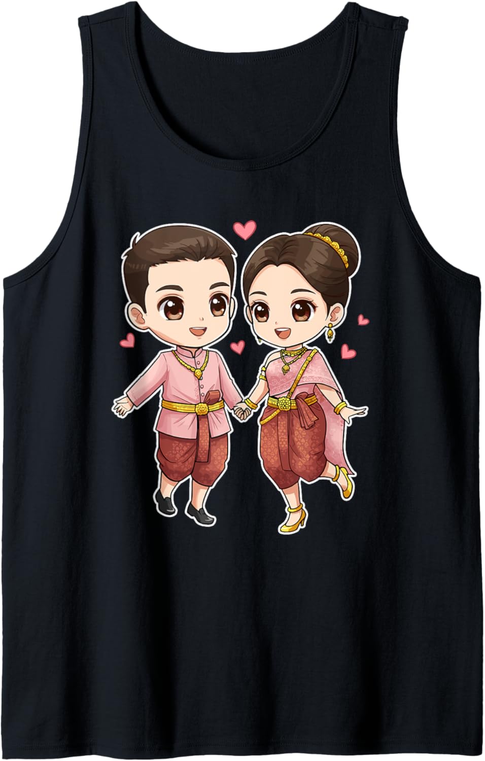 Sweet Cute Khmer Cambodian Wedding Couple Chibi Cartoon Love Tank Top