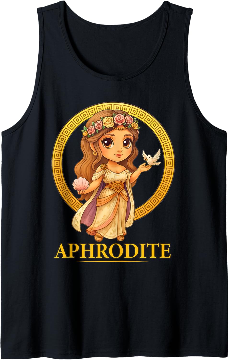 Kawaii Aphrodite Greek Mythology Chibi Greece Goddess Tank Top