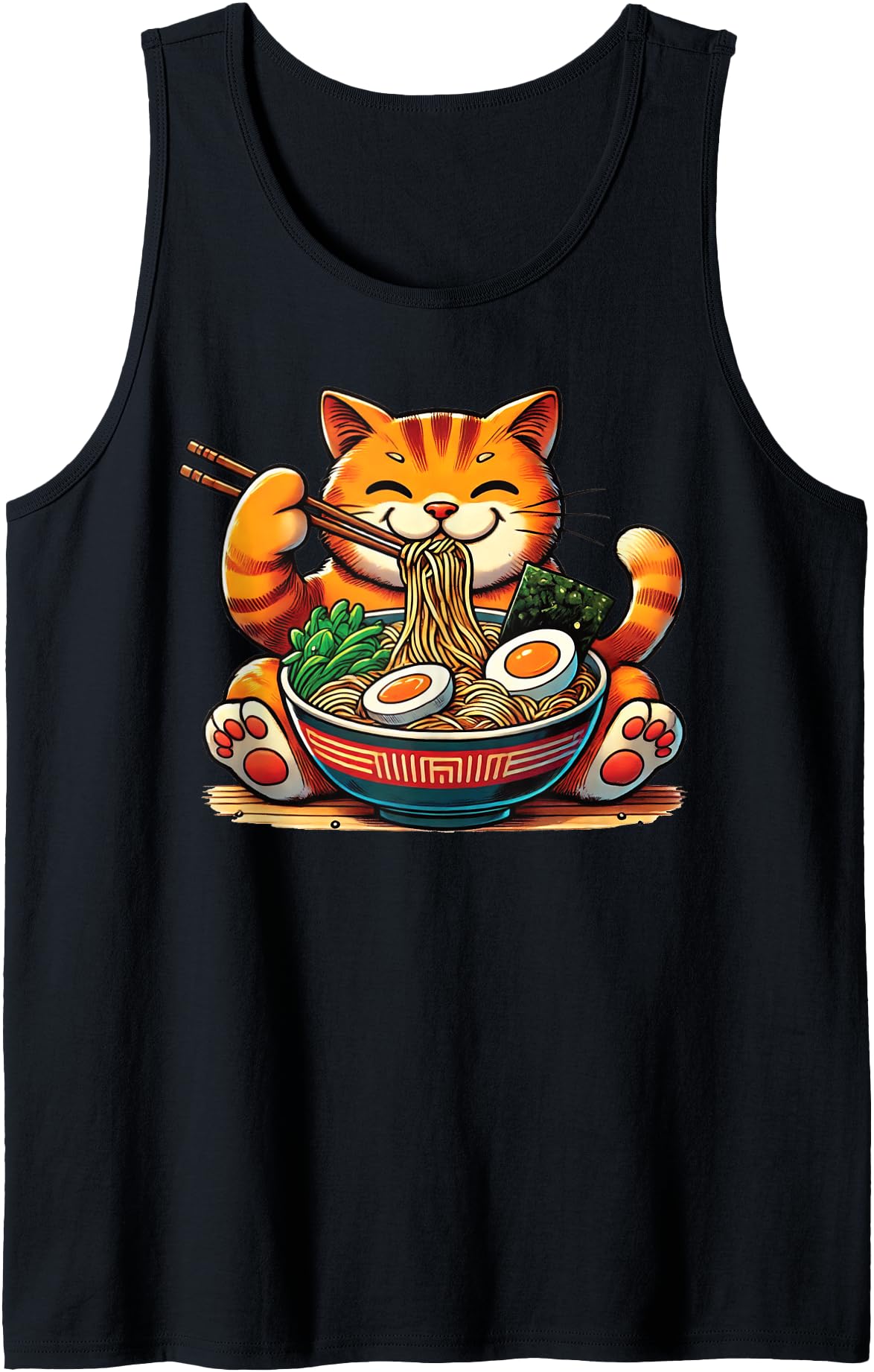 Cute Anime Cat Ramen Japanese Funny Kawaii Cat Anime Gifts Tank Top