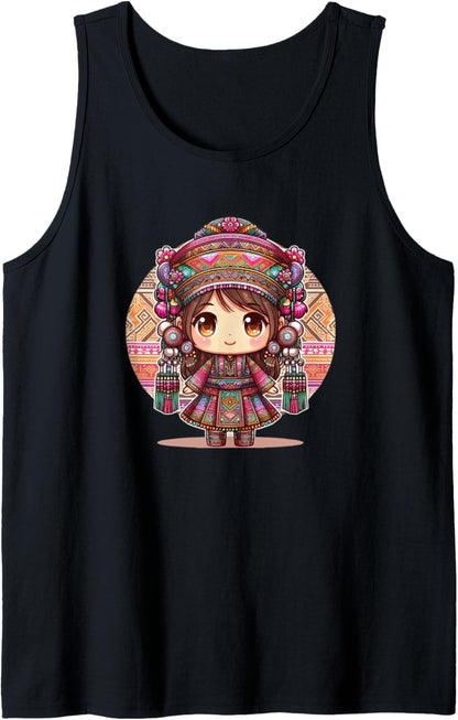 Hmong Chibi Girl Tank Top