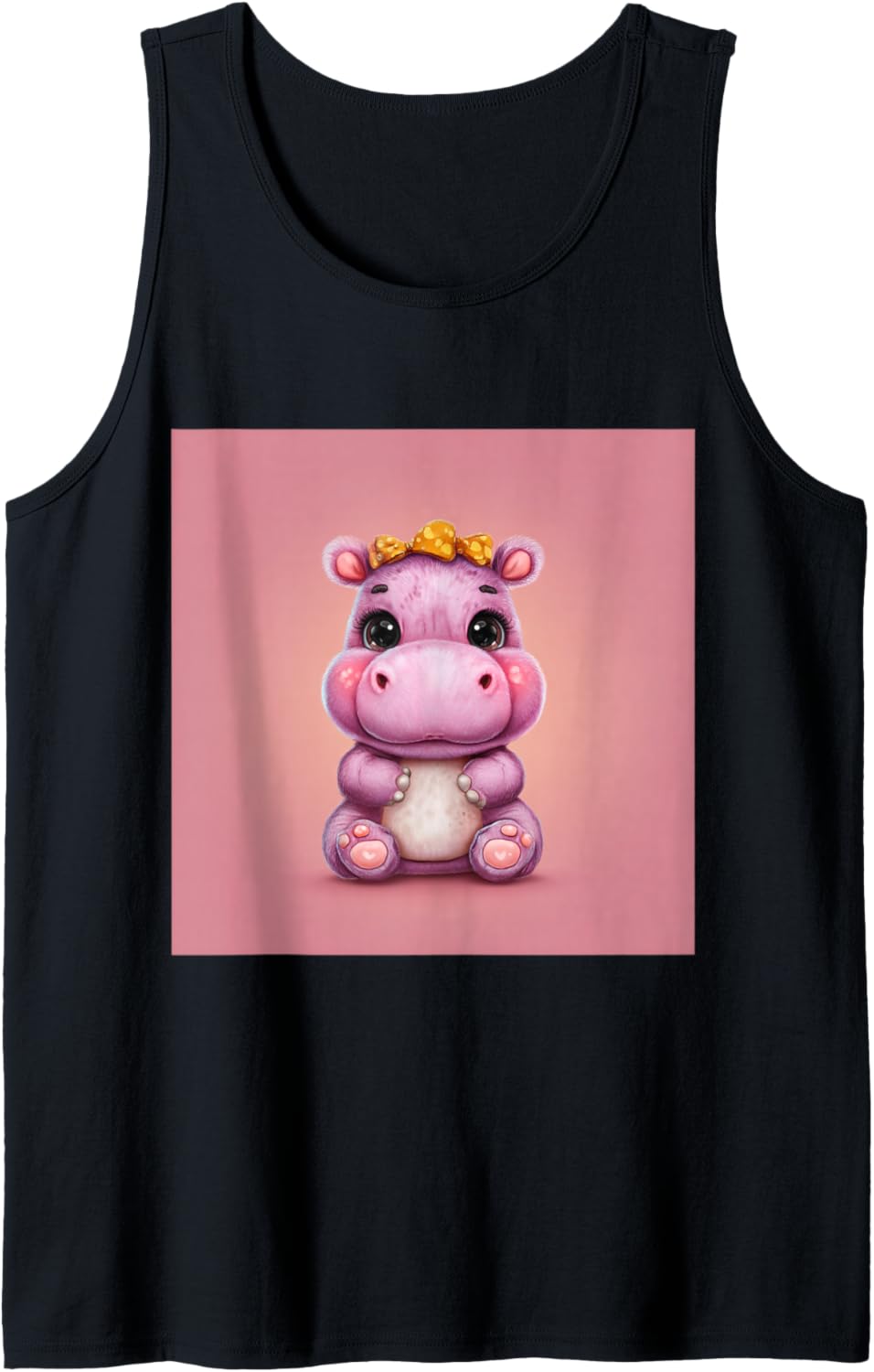 Cute Cartoon Hippo Chibi Style Cute Baby Hippo Tank Top