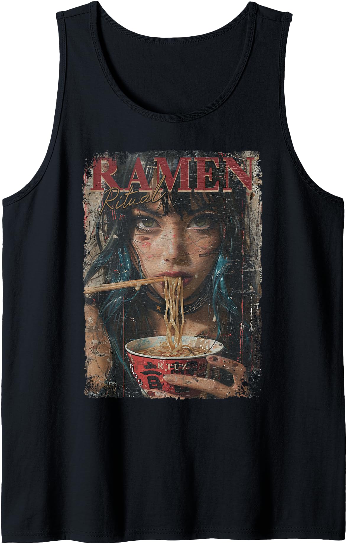 Japanese Ramen Noodles Otaku Y2K Fashion Kawaii Manga Anime Tank Top