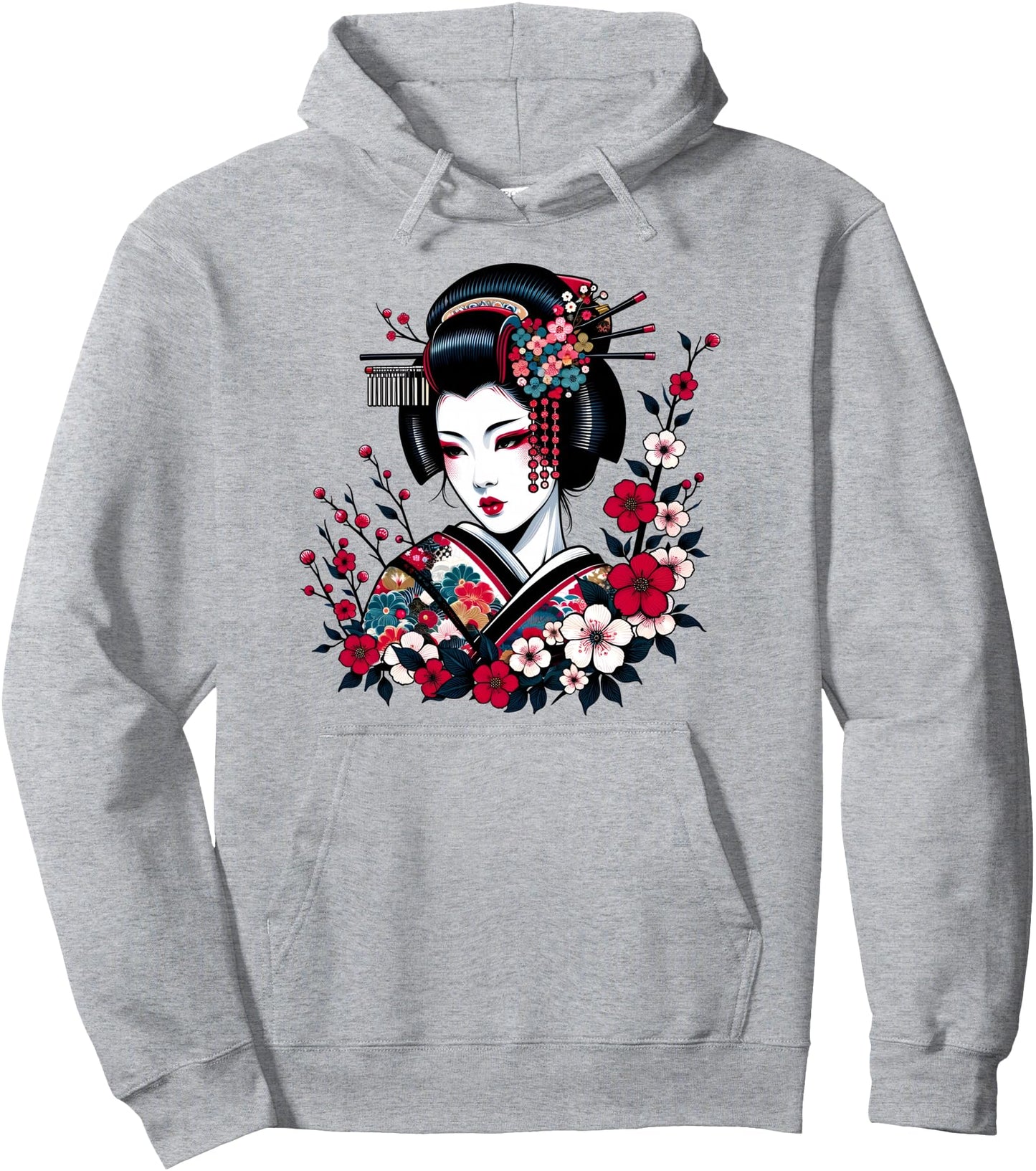 Geisha Beauty Blossom Art Traditional Japanese Culture Pullover Hoodie