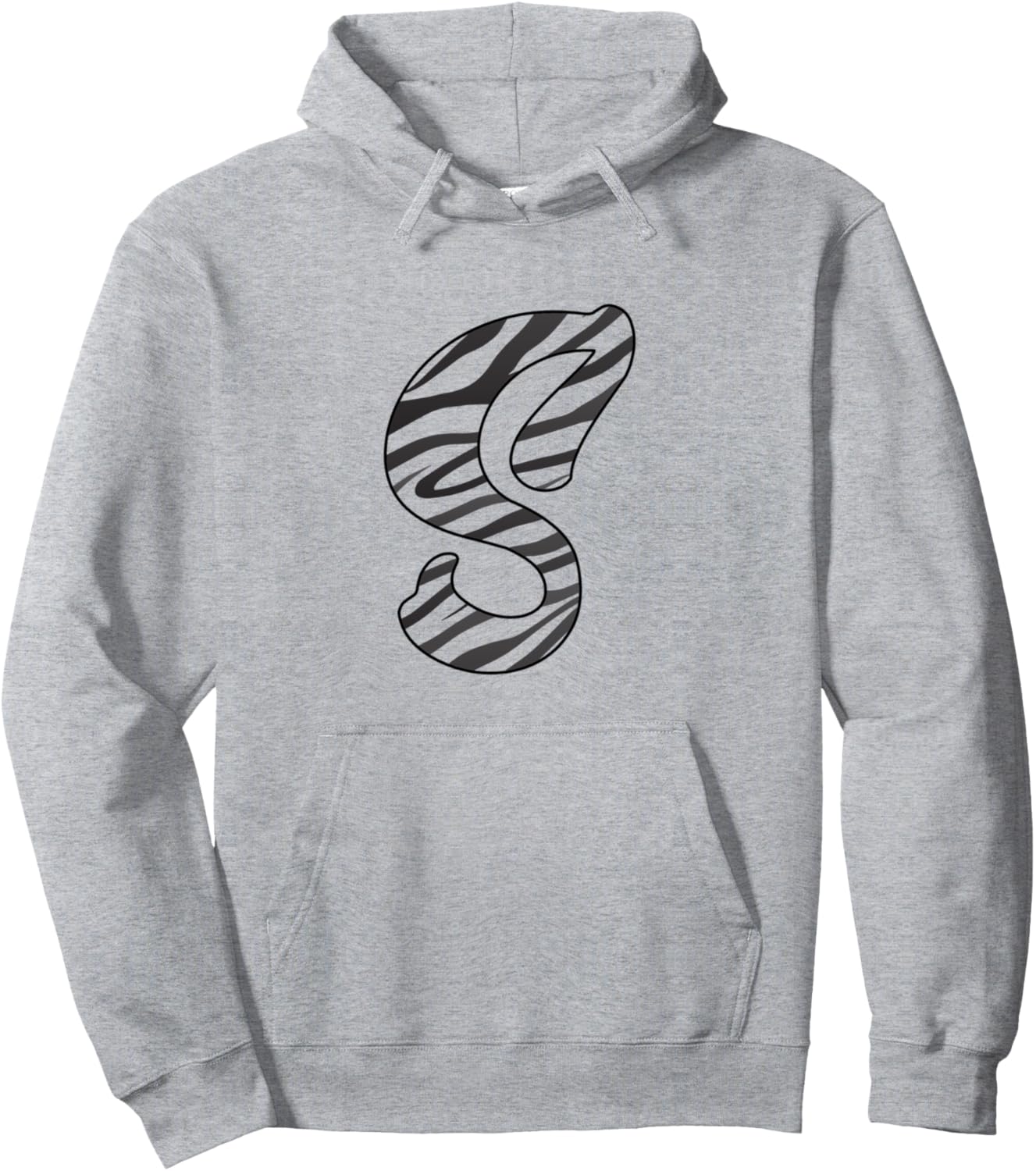 Animal Zebra skin pattern Letter S monogram Adult Kids xmas Pullover Hoodie