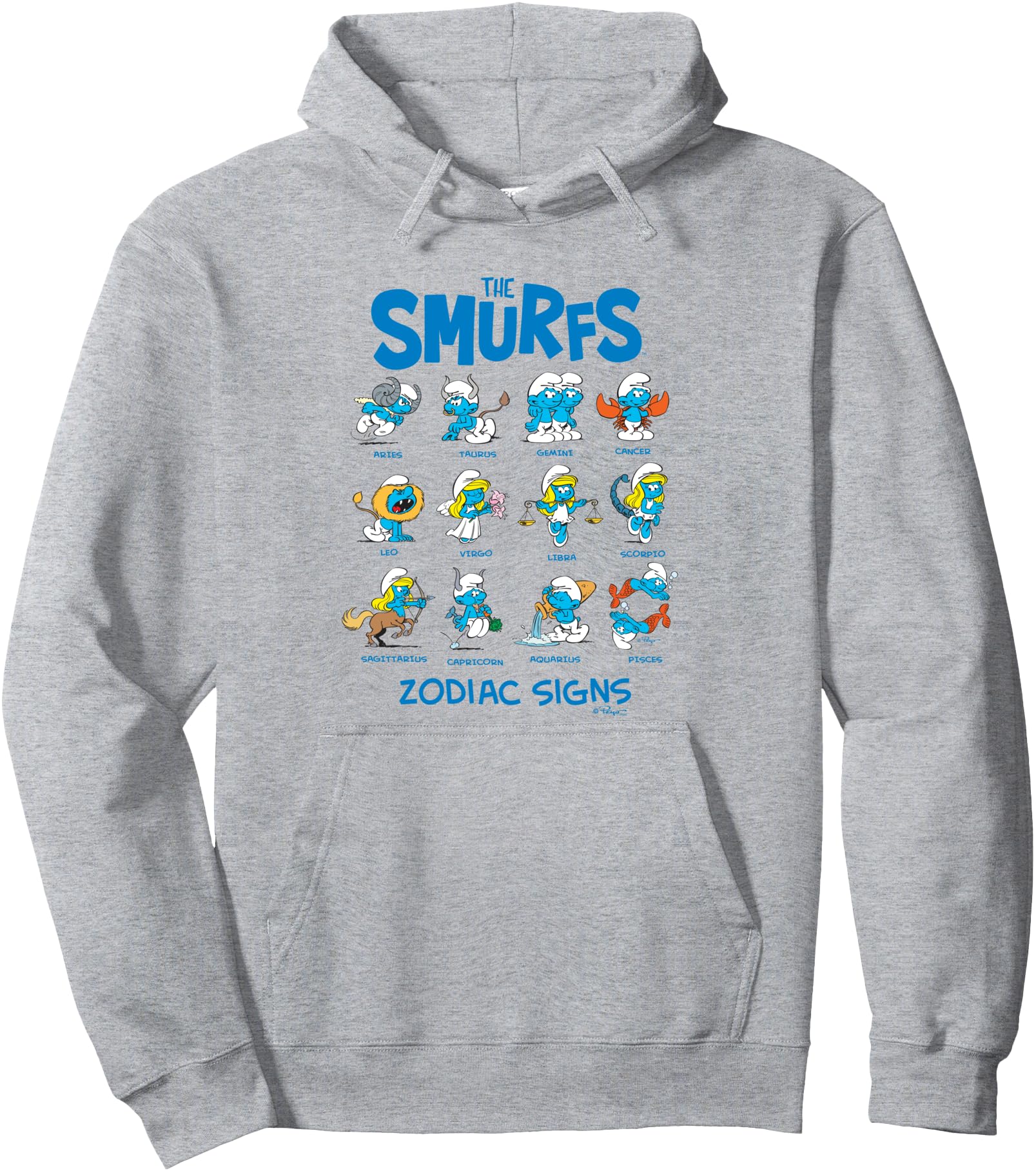 The Smurfs Zodiac Signs Cute Retro Cartoon Pullover Hoodie