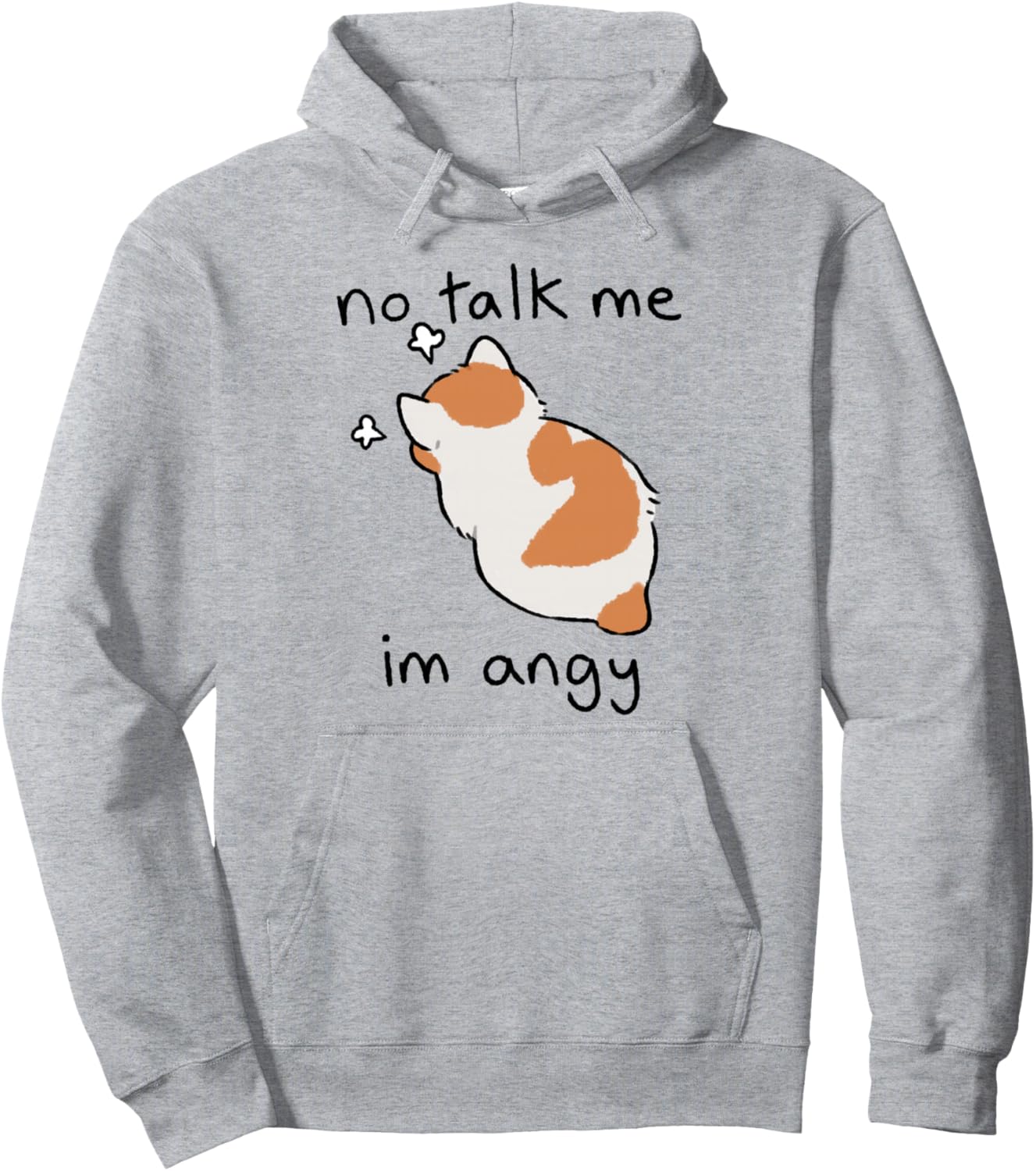 No Talk Me - I'm Angry Funny Cute Anime Cat Neko Lover Pullover Hoodie