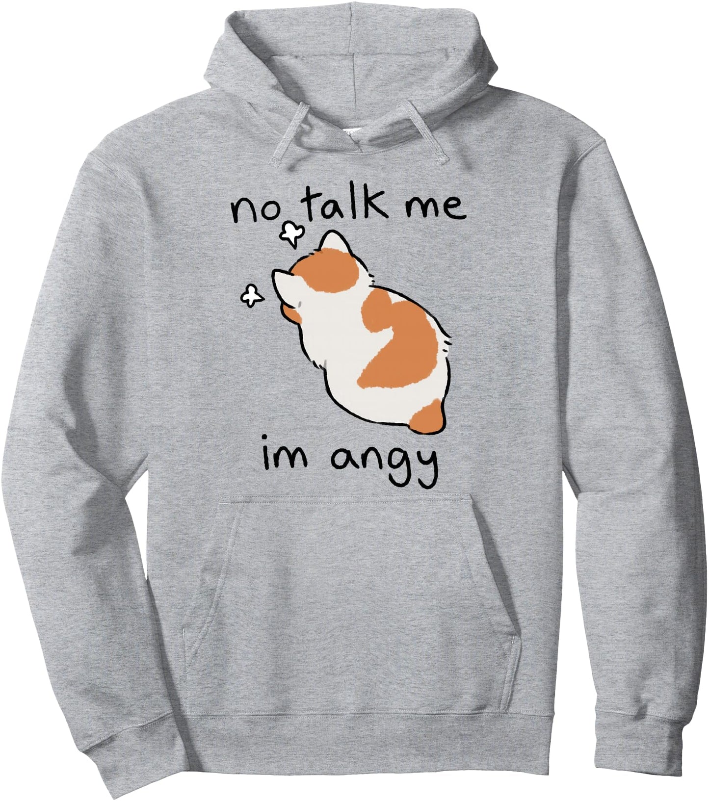 No Talk Me - I'm Angry Funny Cute Anime Cat Neko Lover Pullover Hoodie