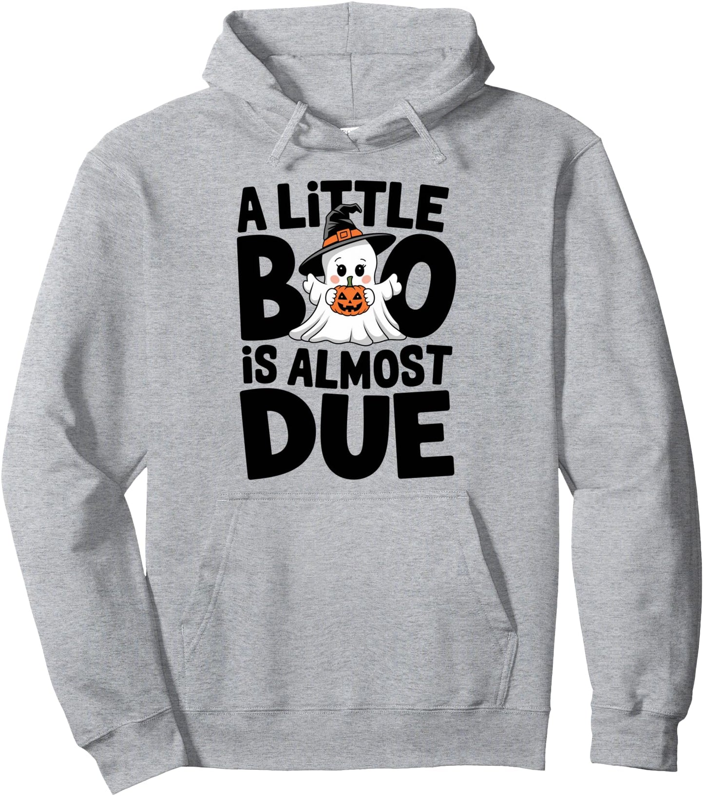 Little Boo Is Almost Due Cute Halloween Pregnancy Reveal Pullover Hoodie