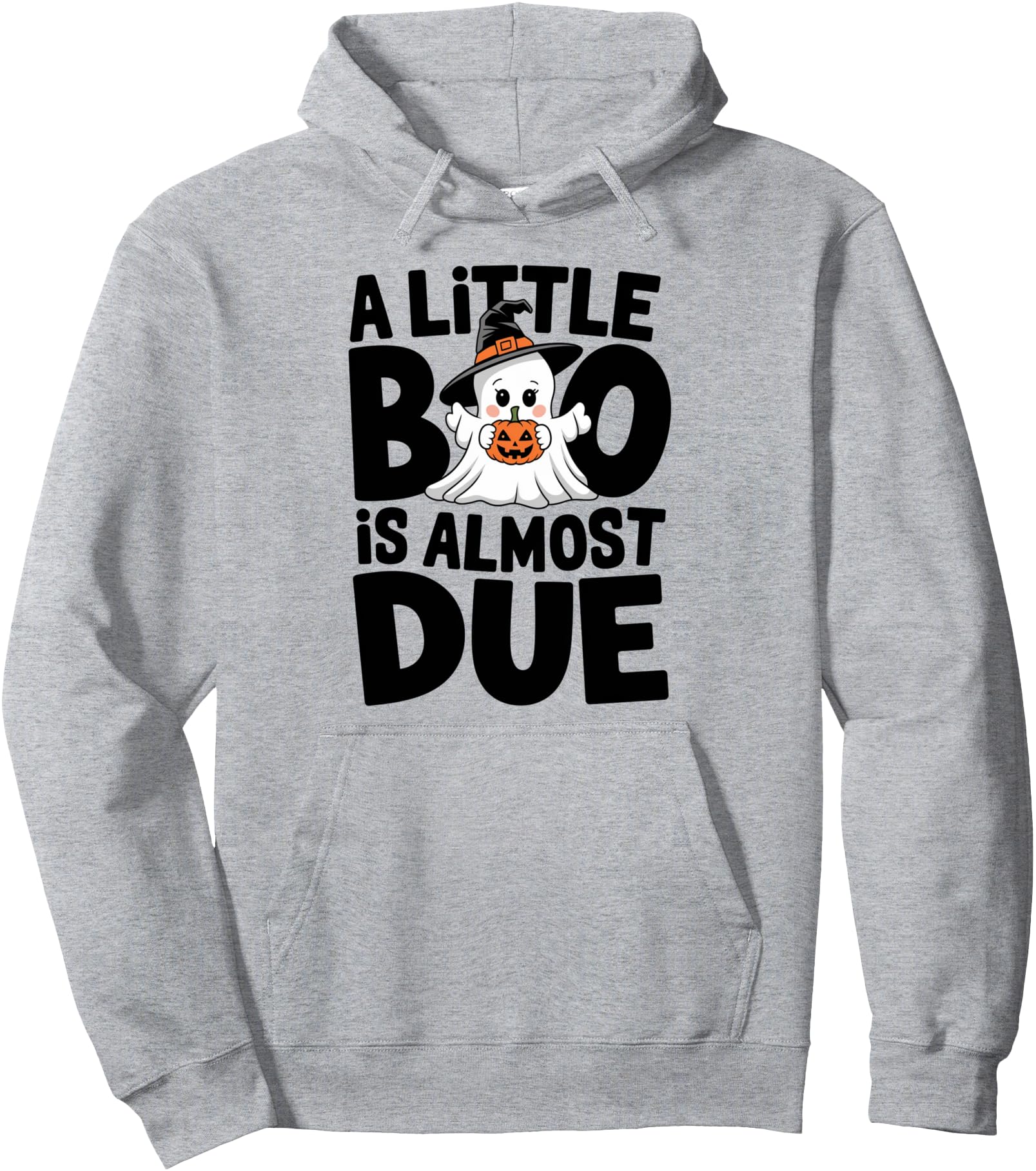 Little Boo Is Almost Due Cute Halloween Pregnancy Reveal Pullover Hoodie