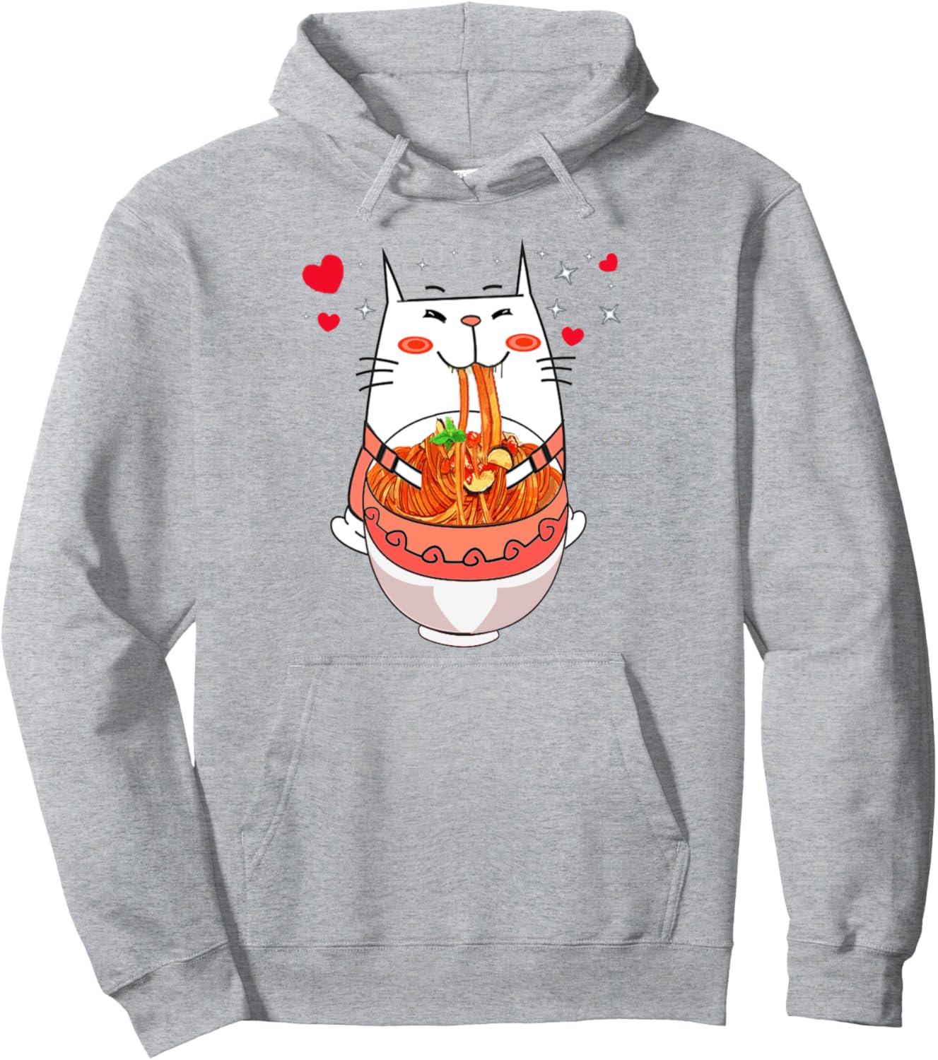 Ramen Cat Kawaii Anime Gift Pullover Hoodie