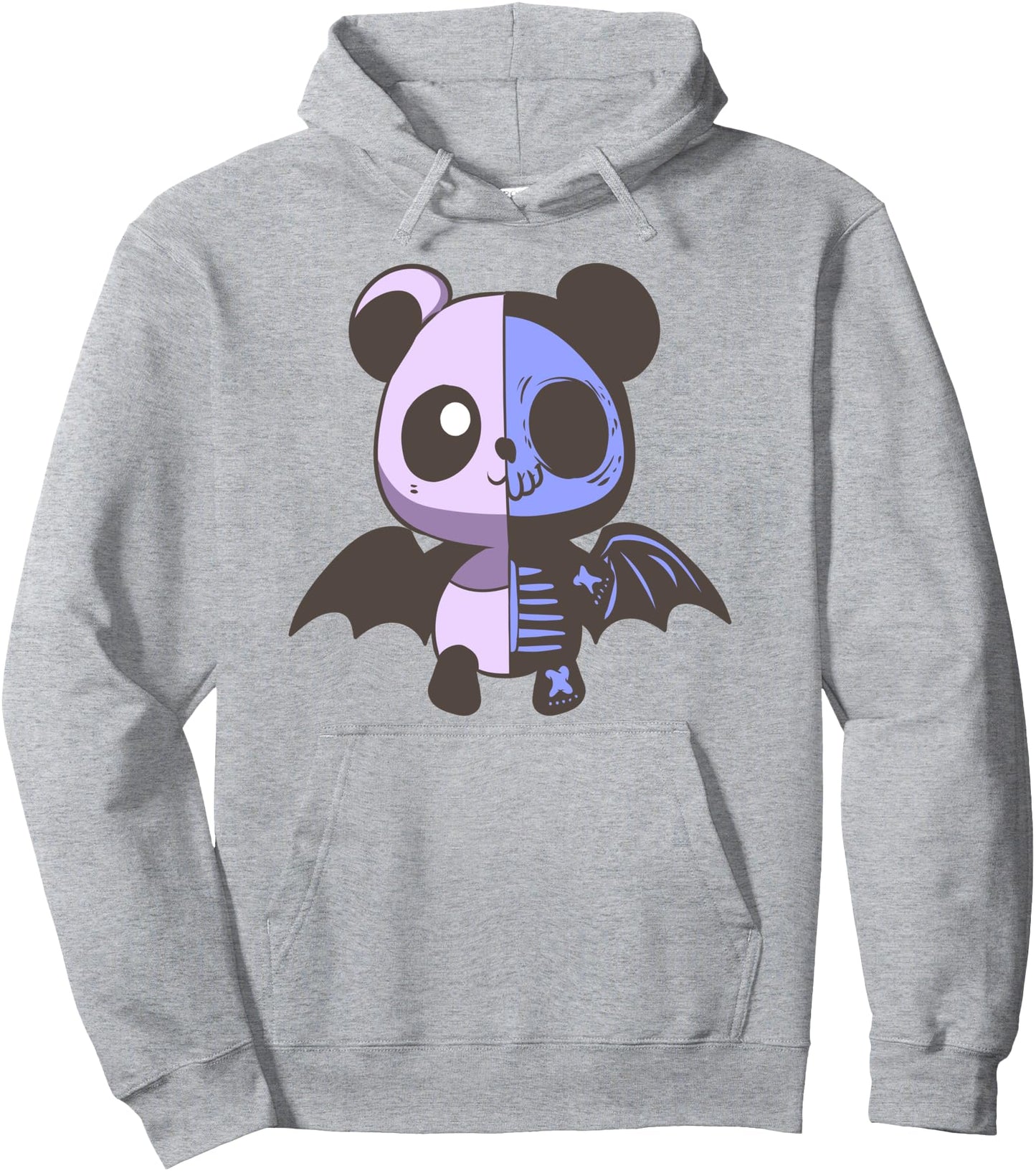 Panda Bat Skull Skeleton - Cute Pastel Goth Kawaii Anime Pullover Hoodie