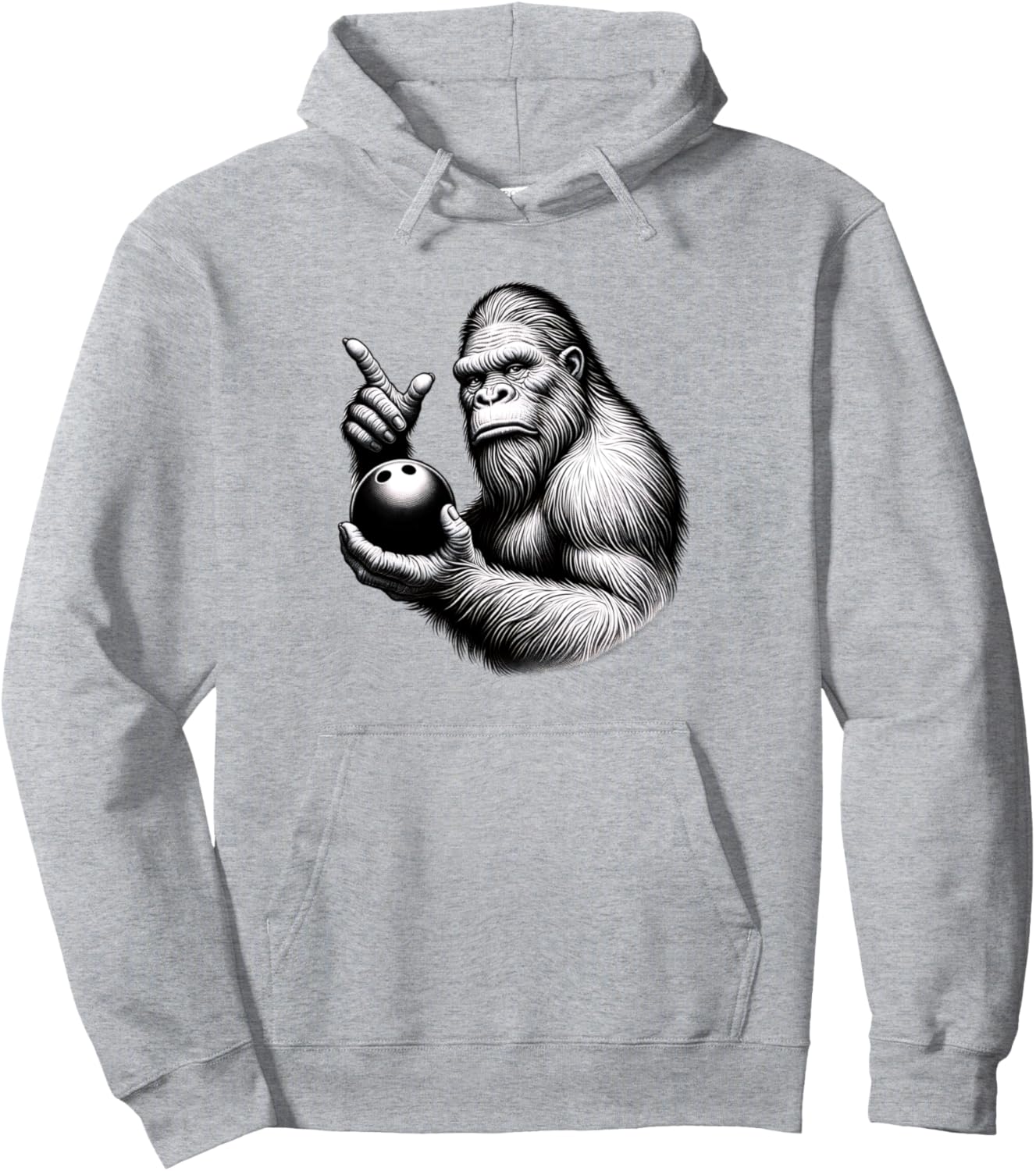 Bigfoot Bowling Funny Sasquatch Bowler Bigfoot Lover Pullover Hoodie