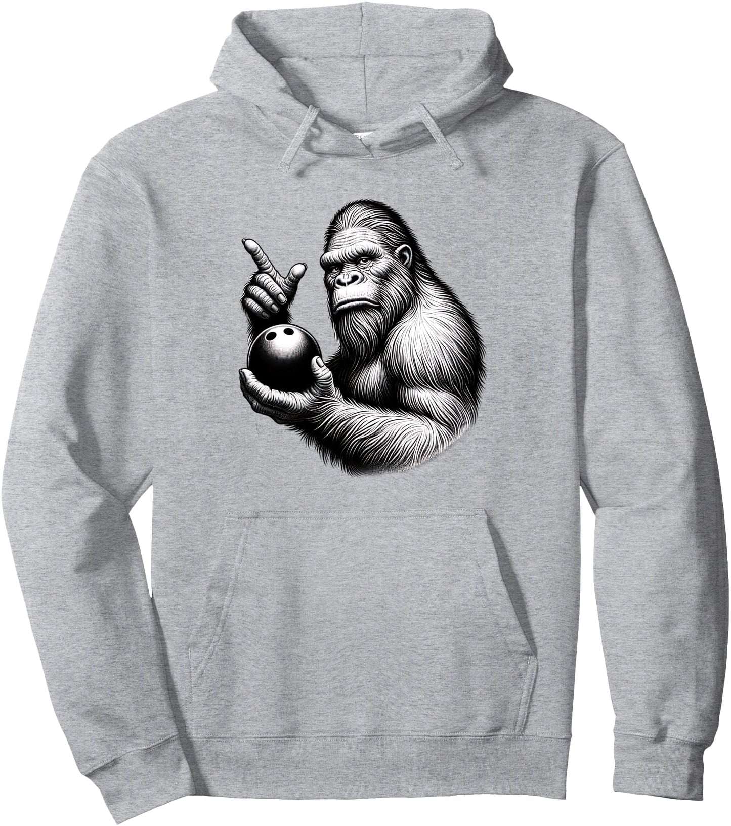 Bigfoot Bowling Funny Sasquatch Bowler Bigfoot Lover Pullover Hoodie