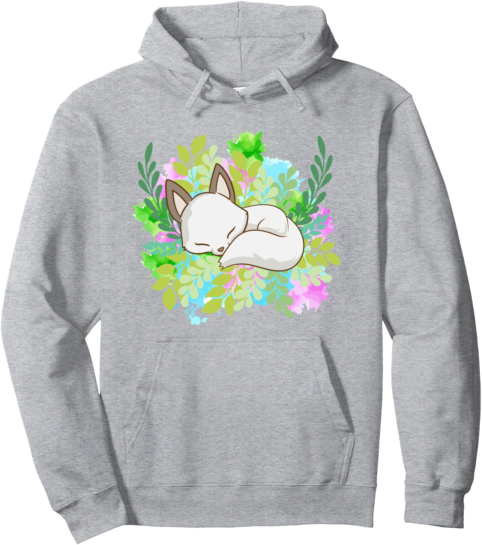 Cute Kawaii Anime - White Japan Fox - Aesthetic Japanese Pullover Hoodie