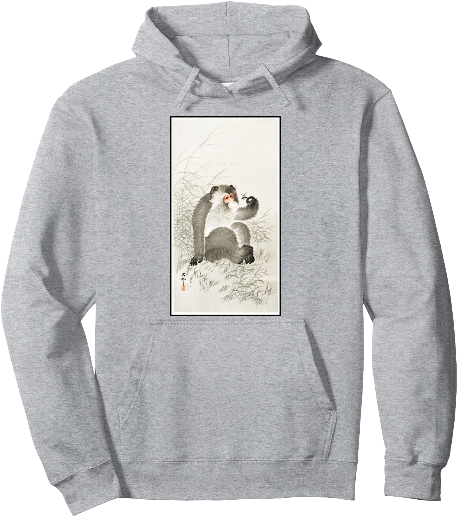 Monkey Holding An Insect by Ohara Koson Japanese Art Pullover Hoodie