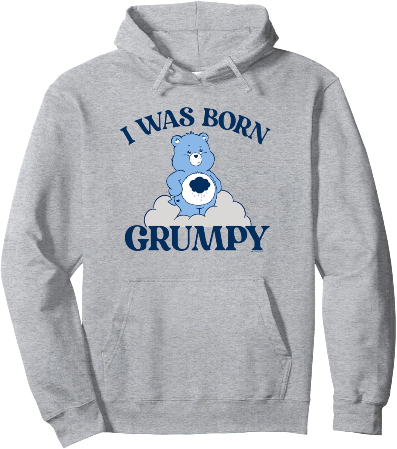 Care Bears Grumpy Bear I Was Born Grumpy Cute Cloudy Icon Pullover Hoodie