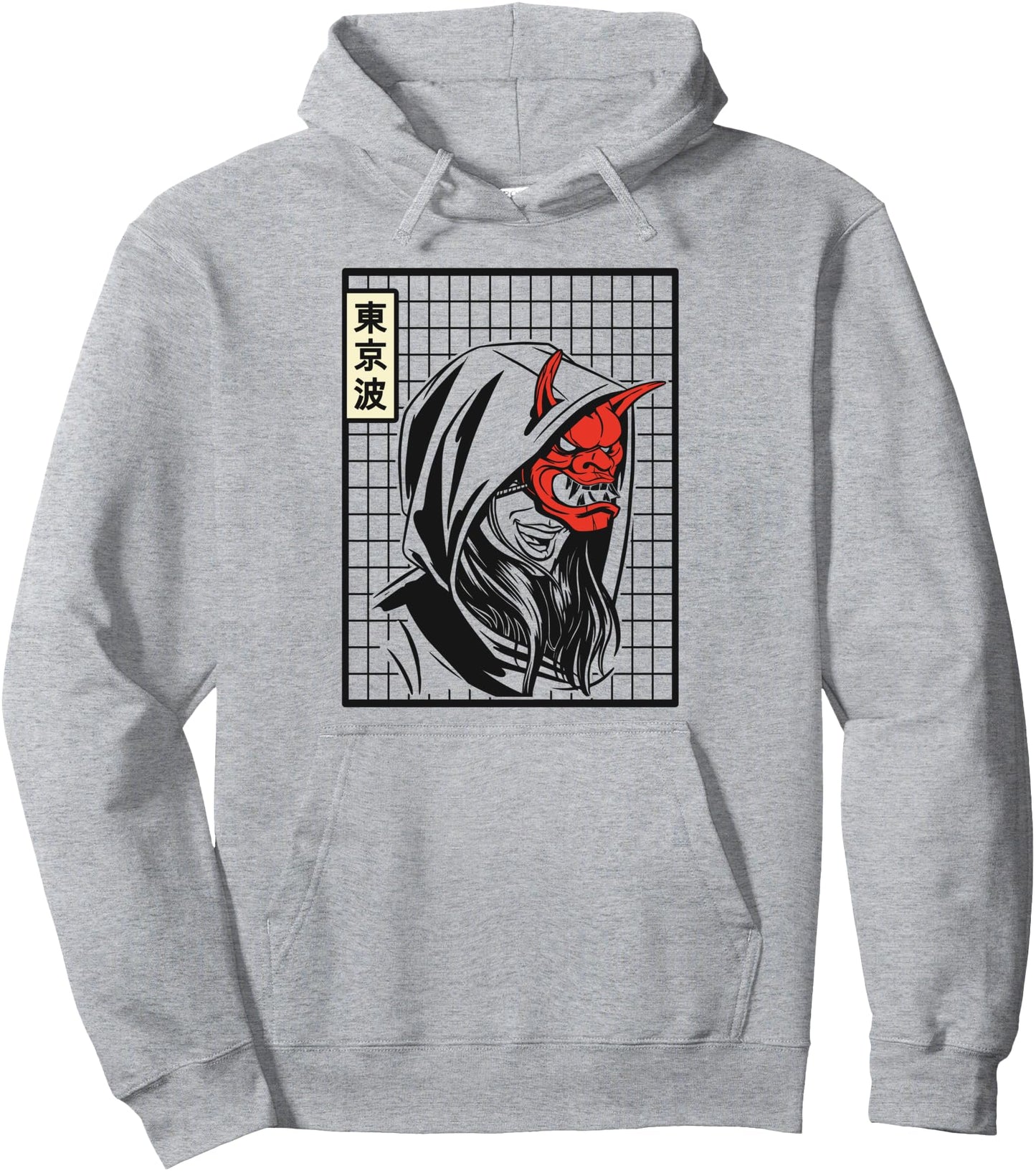 Japanese Demon Mask Oni Mask Women Japan Aesthetic Anime Pullover Hoodie
