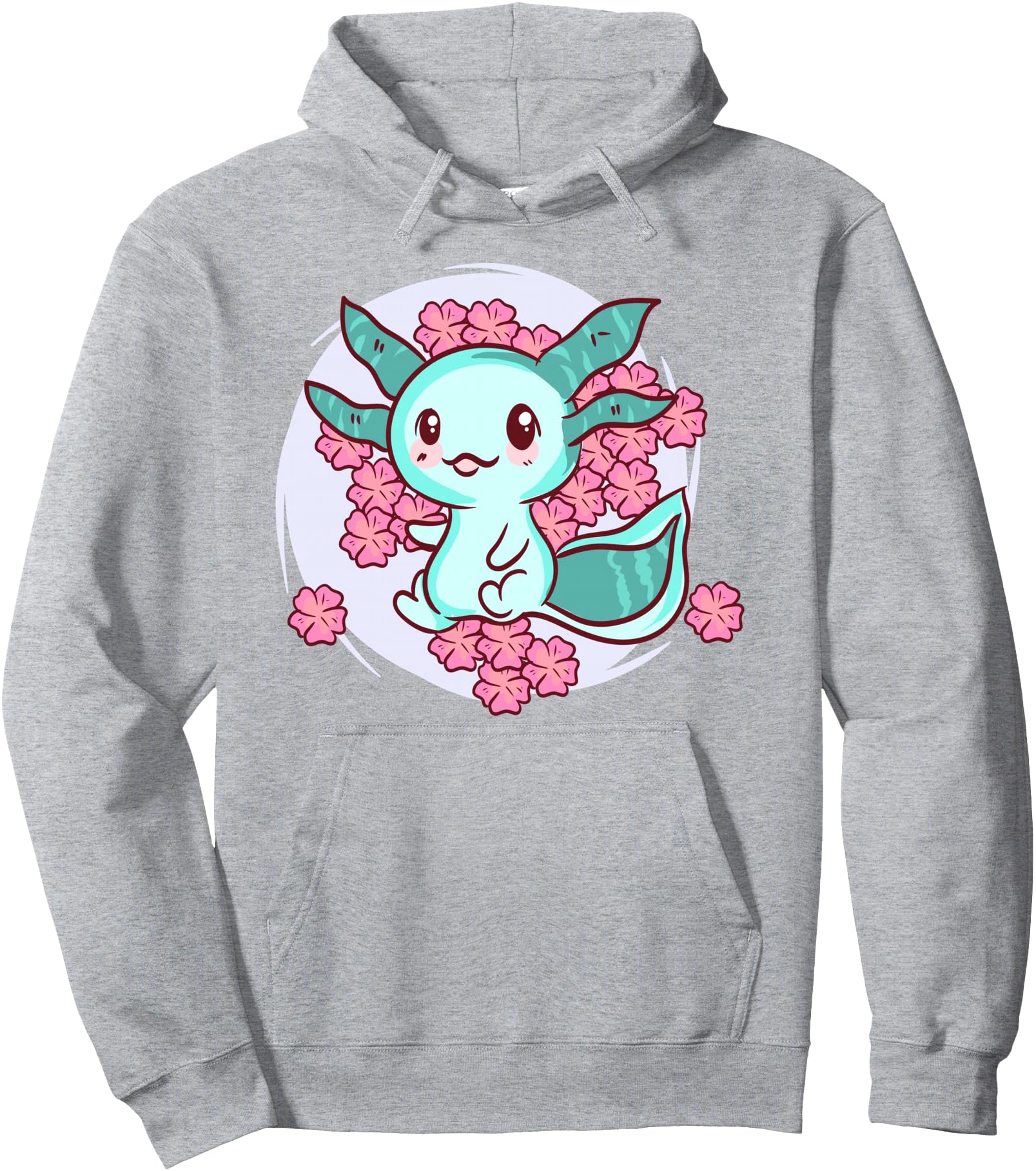 Cherry Blossom Axolotl - Cute Kawaii Anime Japanese Pullover Hoodie