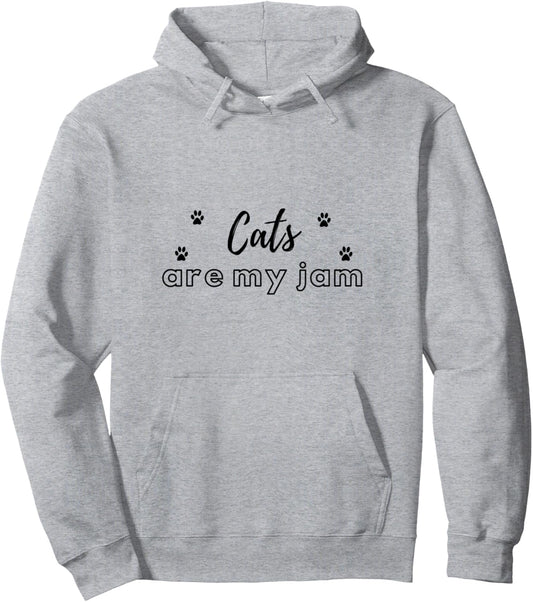 Cats Are My-Jam Fun Feline Fur Baby Kitten Owner Pet Lover Pullover Hoodie