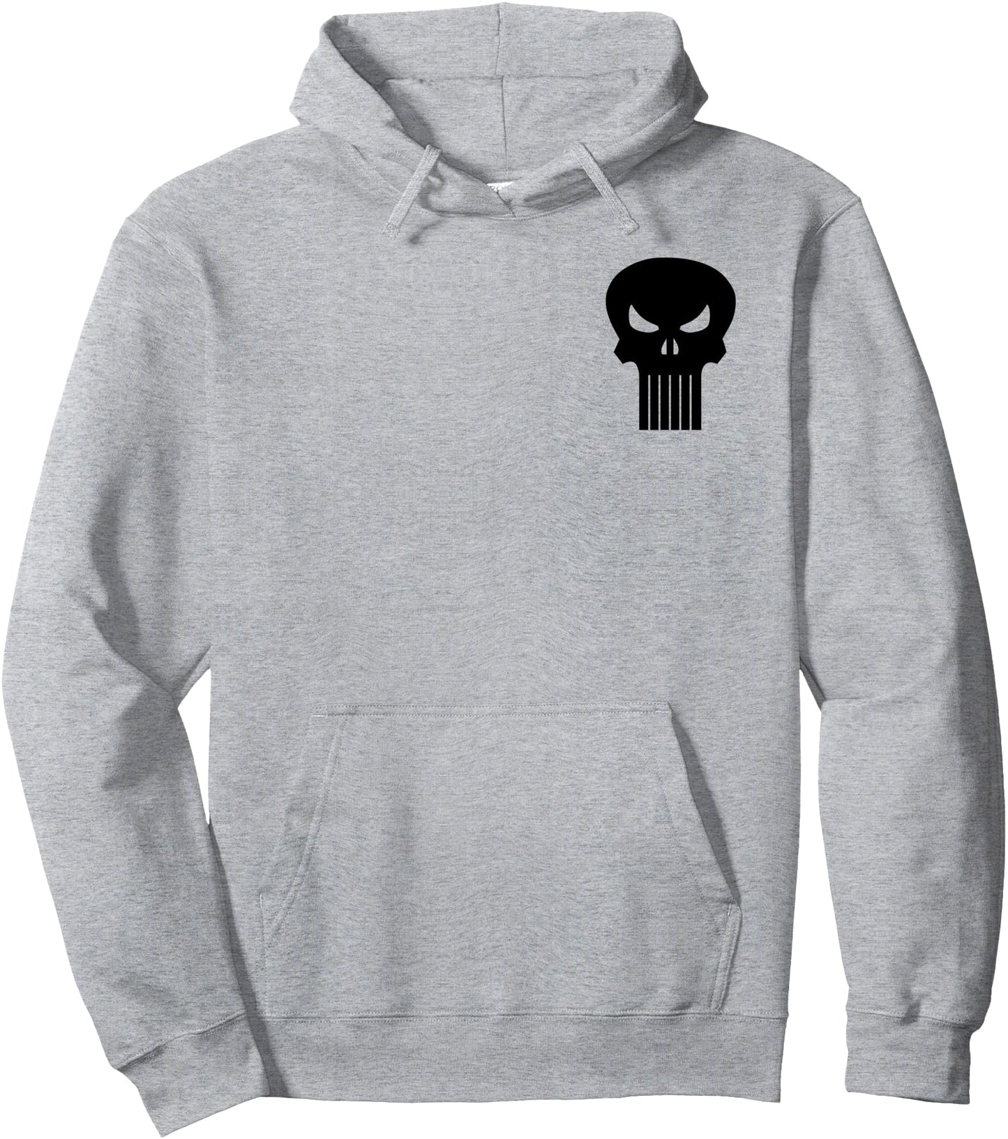 Marvel Punisher Black Skull Vintage Pocket Logo Pullover Hoodie