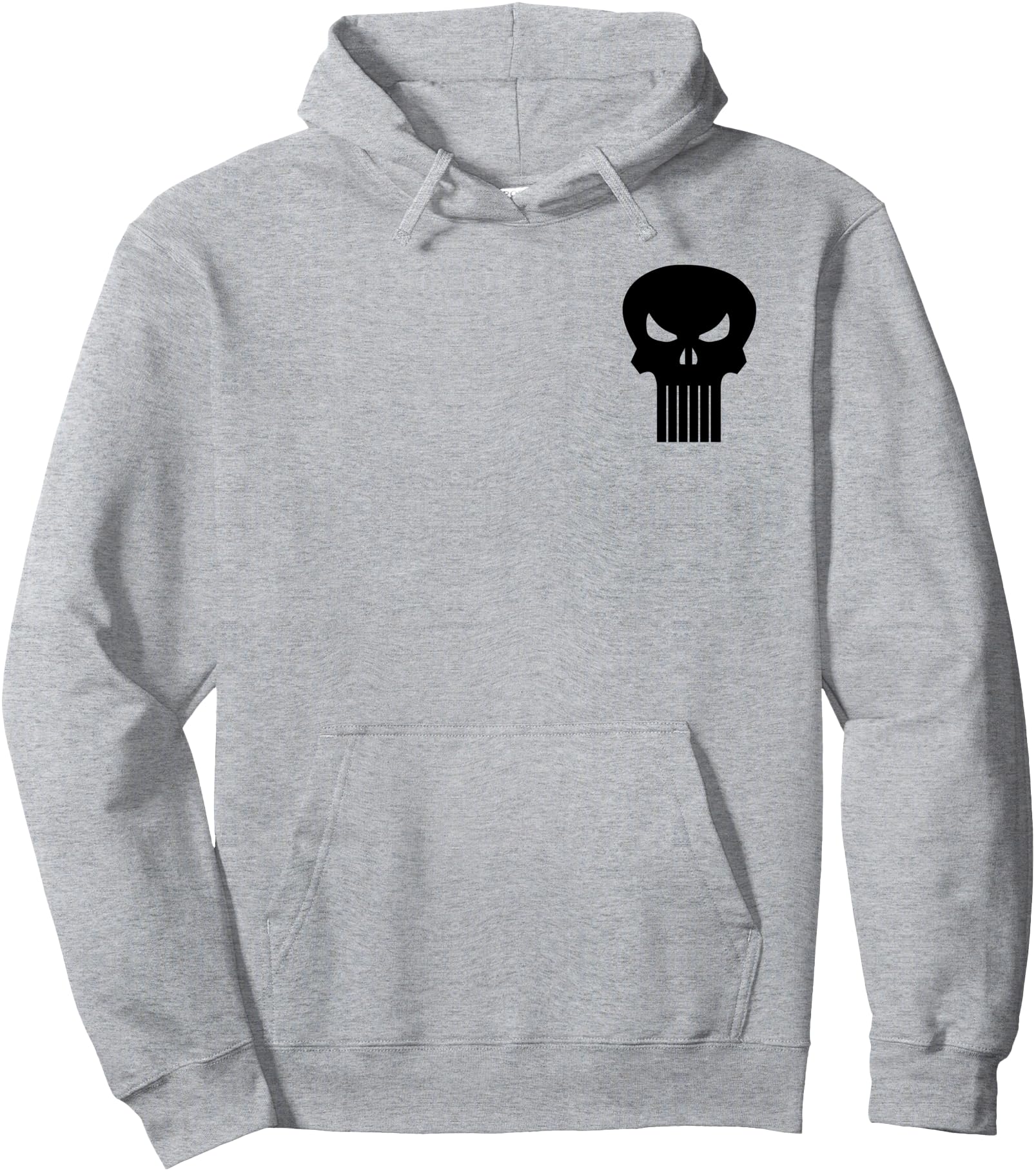 Marvel Punisher Black Skull Vintage Pocket Logo Pullover Hoodie