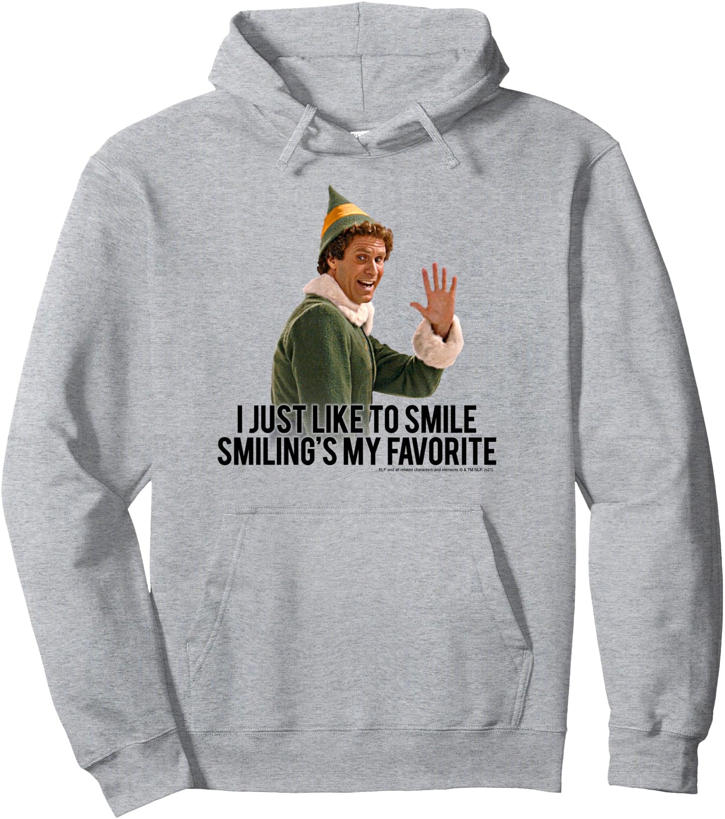 Elf I Just Like to Smile Buddy Christmas Movie Pullover Hoodie