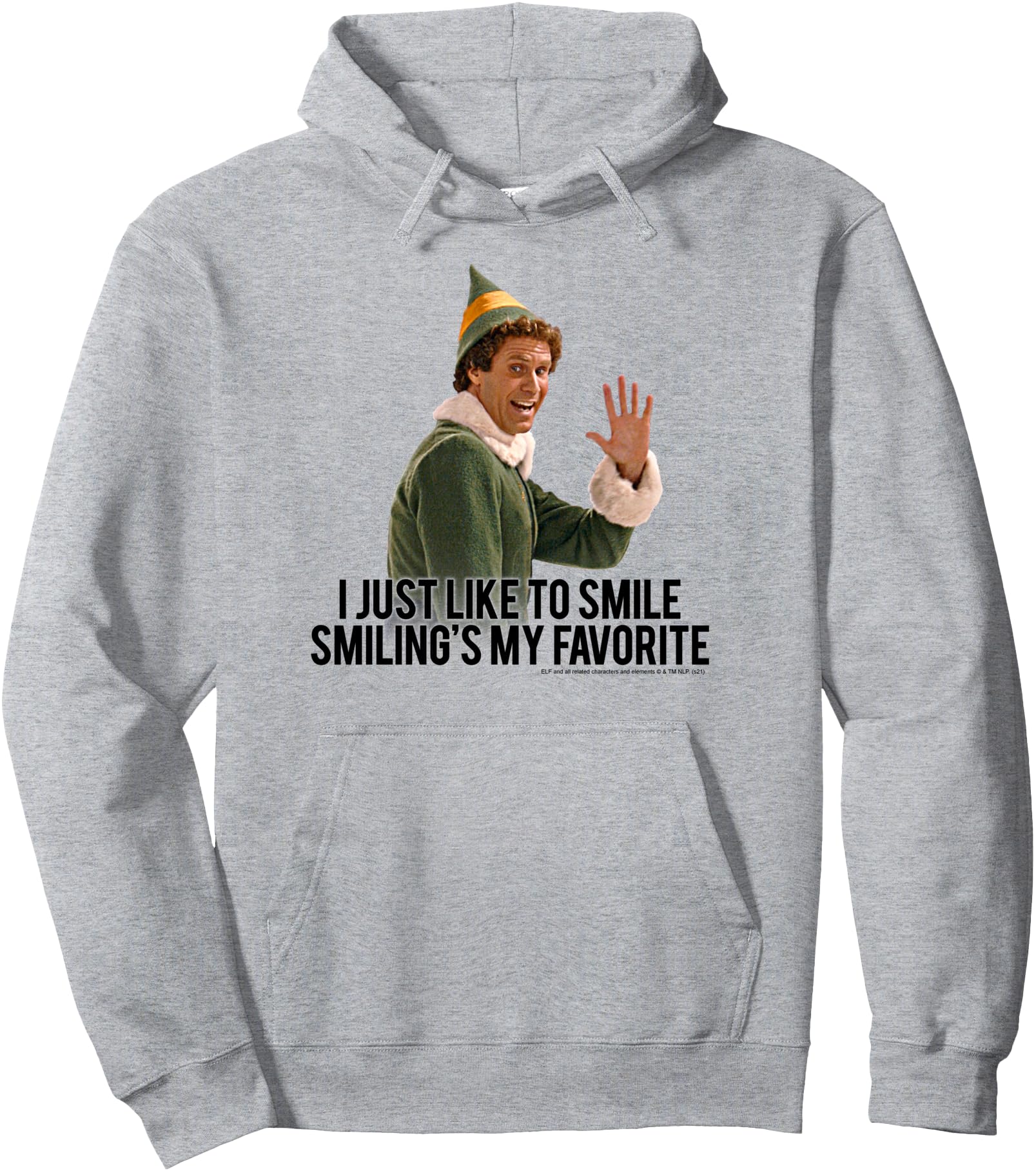 Elf I Just Like to Smile Buddy Christmas Movie Pullover Hoodie