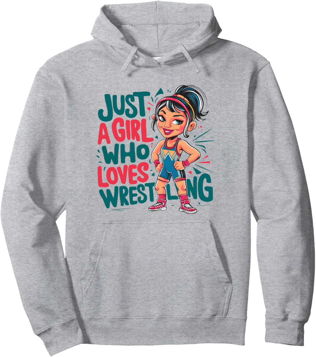 Just a Girl Who Loves Wrestling Cute Girl Wrestler Birthday Pullover Hoodie