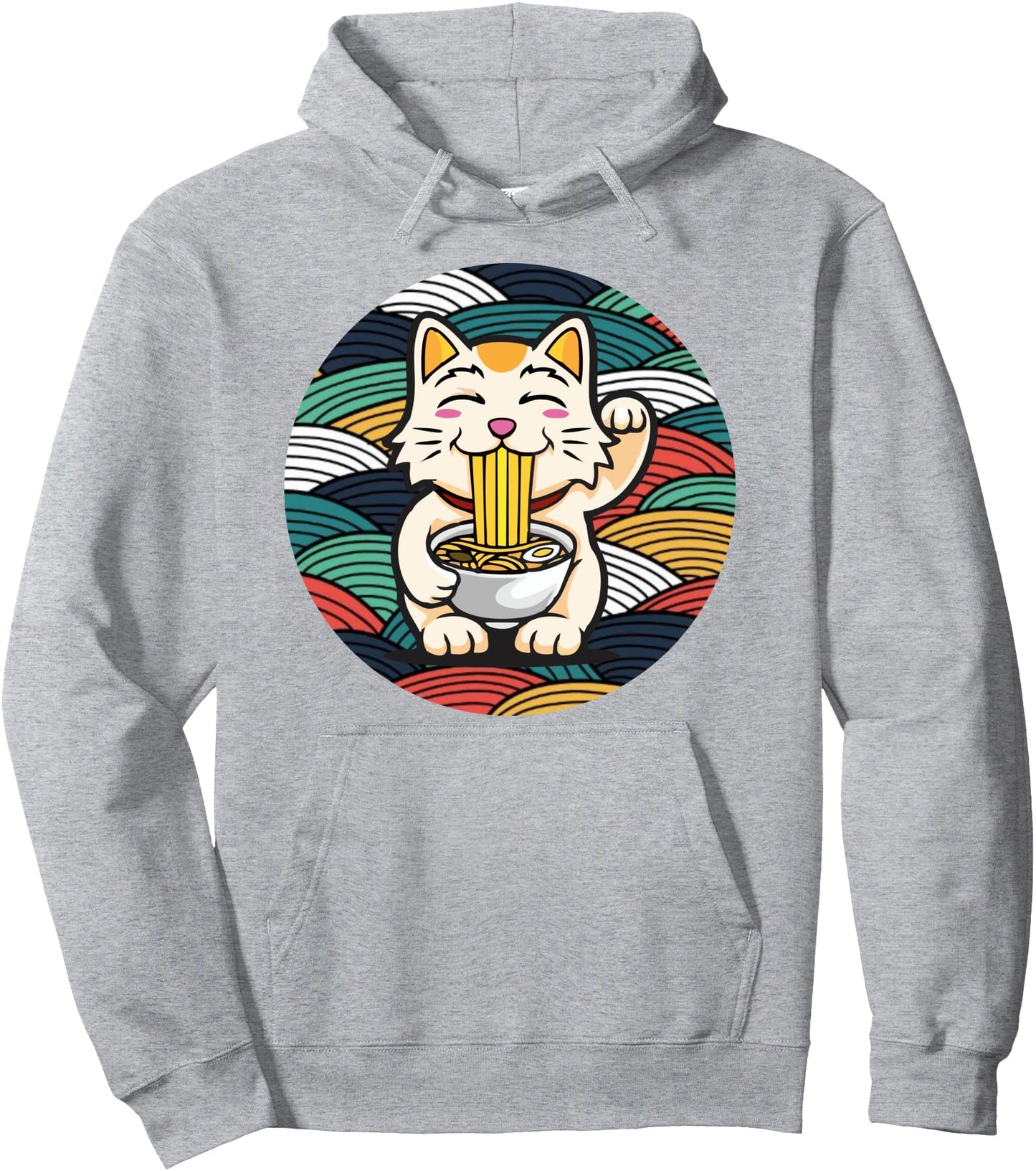 Ramen And Cats, Japanese Anime For Men Women, Retro Anime Pullover Hoodie