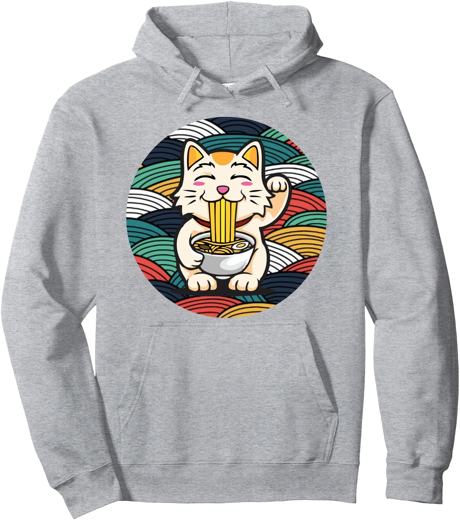 Ramen And Cats, Japanese Anime For Men Women, Retro Anime Pullover Hoodie