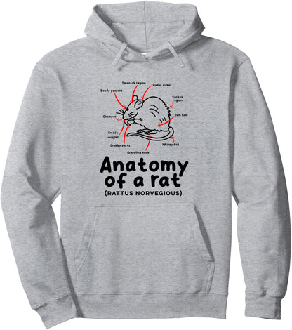 Anatomy of Rat rat lovers and pet rat owners Pullover Hoodie
