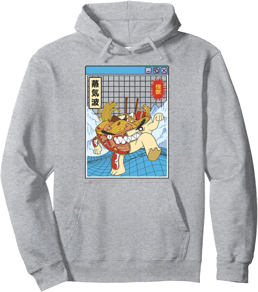 Angry Ramen Bowl X-Ray Japan Style Otaku Anime Vaporwave Pullover Hoodie