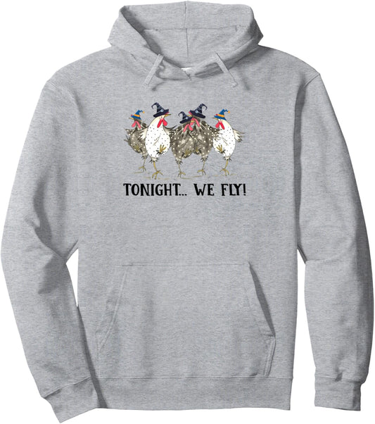 Chicken Tonight We Fly Halloween Pullover Hoodie