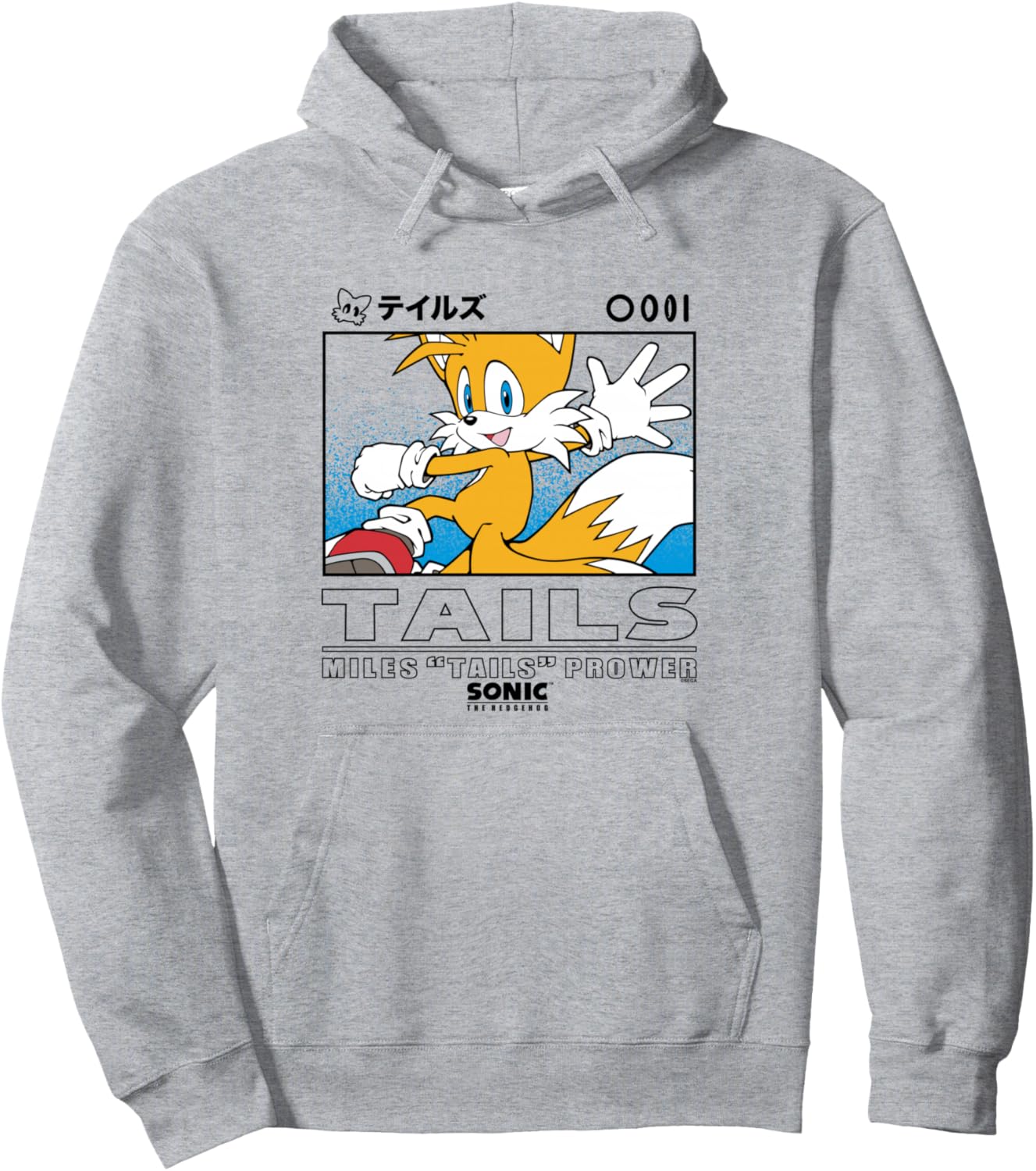 Sonic The Hedgehog Miles Tails Prower Kanji Portrait Pullover Hoodie