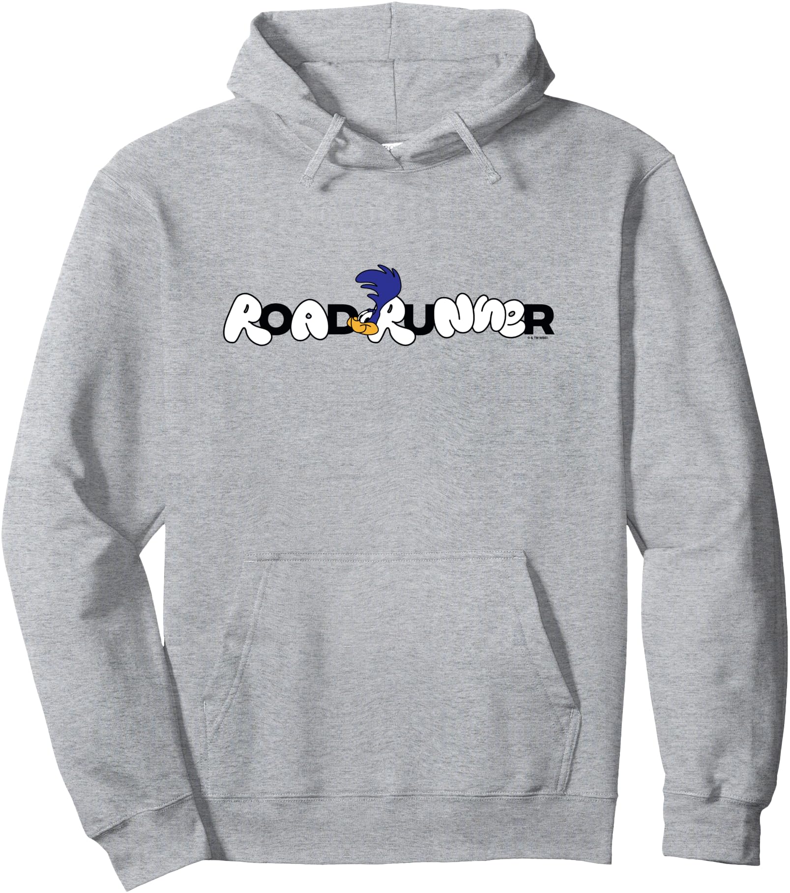 Looney Tunes Road Runner Happy Face Text Logo Pullover Hoodie