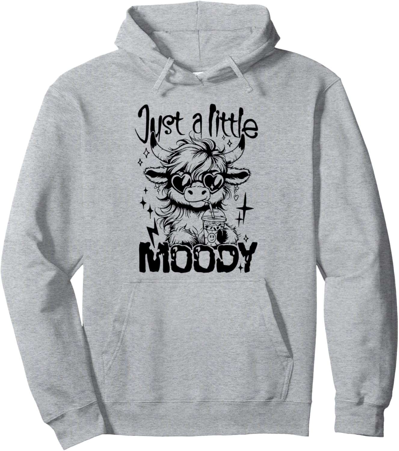 Gifts For Family Just A Little Moody Unisex-Adults Classic Hoodie Grey Small